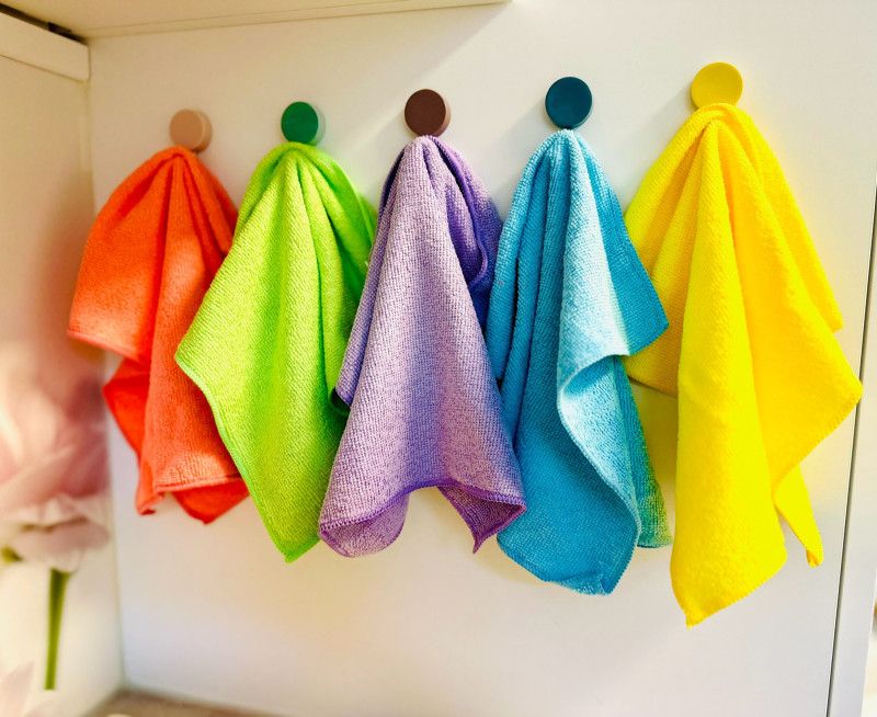 5 farbliche Lappen